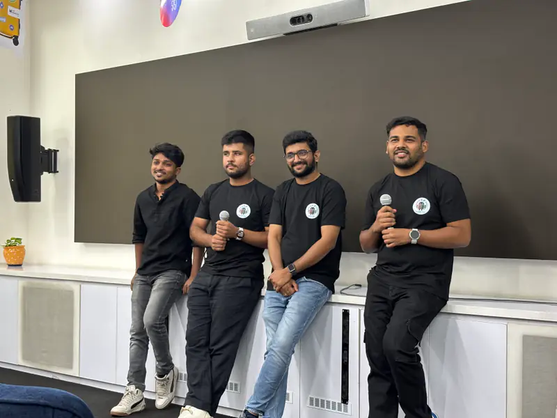 Belal Khan with members of an Android developer community