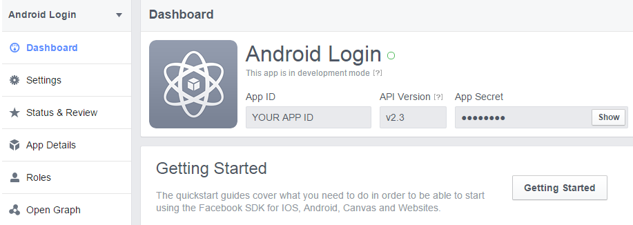login with facebook android 