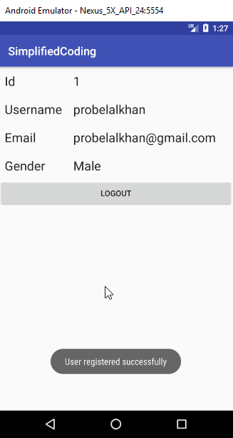 android user registration