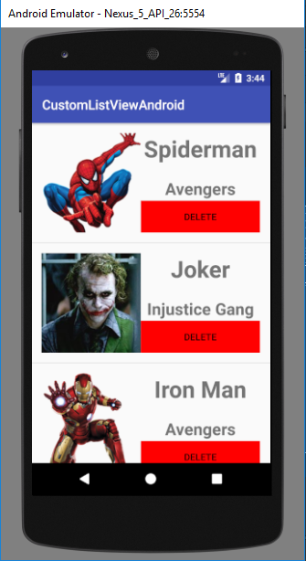 custom listview android