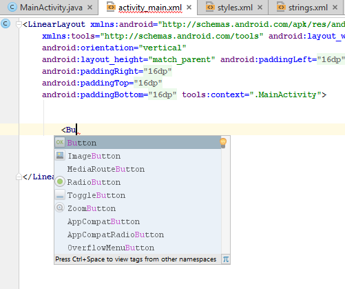 button android studio