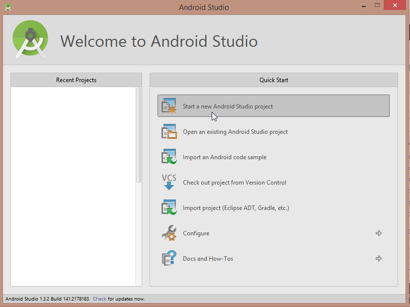 welcome to android studio