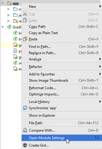 module settings