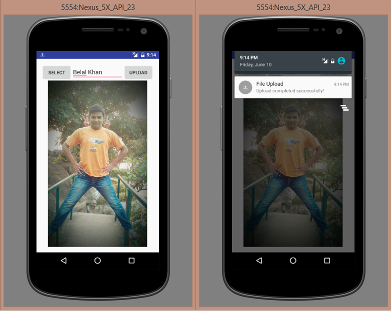 android upload image example app