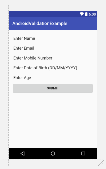Android Form Validation