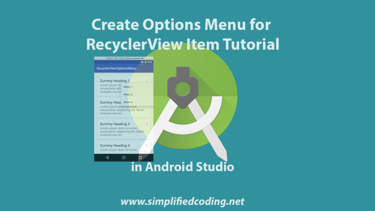creating options menu for recyclerview item