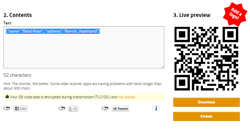 generating qr code