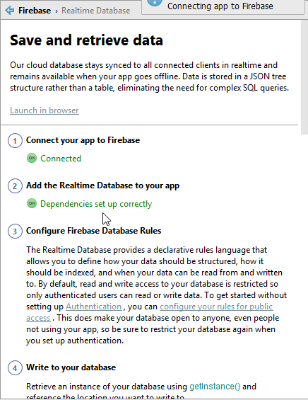 firebase database