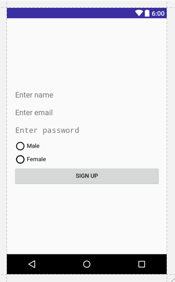 Sign Up Screen