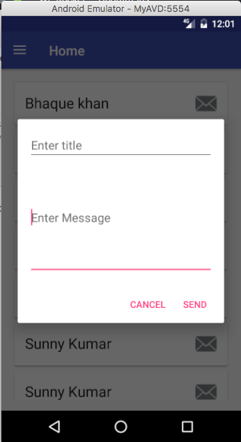 message alert dialog