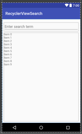 search functionality in recyclerview