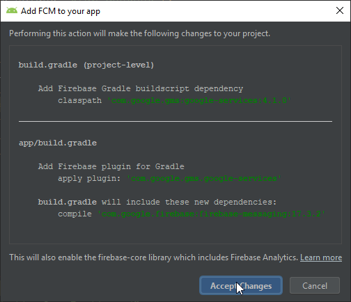 Adding FCM Dependencies