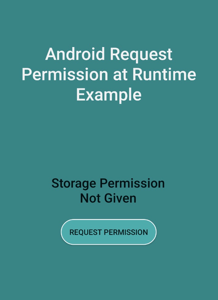 Android Request Permission at Runtime Example